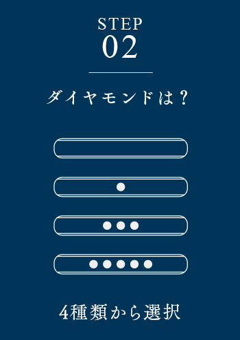 STEP02 ダイヤモンドは? 4種類から選択